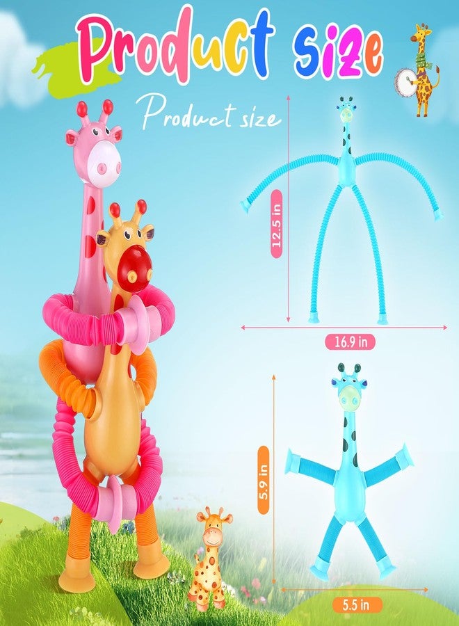 Arrowbash 20 Pcs Telescopic Suction Cup Giraffe Toy Dog Monkey Tiger Screaming Chicken Sensory Tubes Bendable Suction Toys Educational Fidget Toys for Girls Boys Prize(Normal) - Image 2